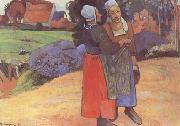 Paul Gauguin Breton Peasants (mk09) oil painting on canvas